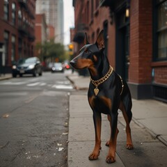 portrait of a black dog