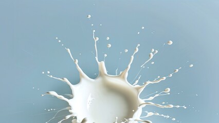Obraz premium Milk splash with droplets isolated on background