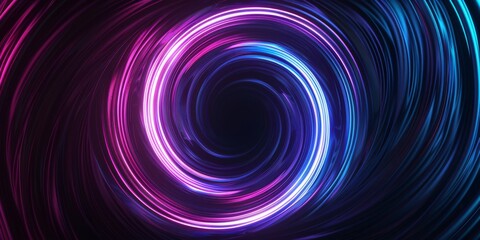 Fototapeta premium Artwork with neon swirls, futuristic cyber design, offering a colorful visual experience