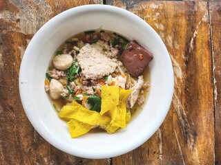 Noodles in soup of Asia food Thai street food