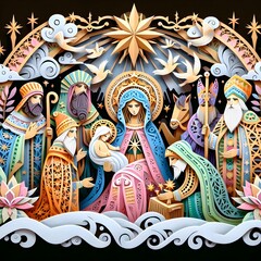 Obraz premium Pesebre Papercut