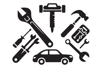 Car Service and Repair Icons Comprehensive Collection of Maintenance Elements