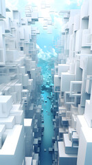 Obraz premium Technology white square cityscape abstract graphic poster background