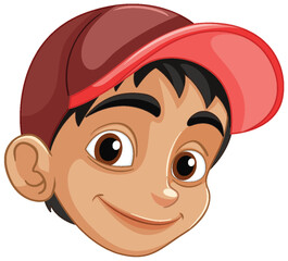 Smiling Boy in Red Cap