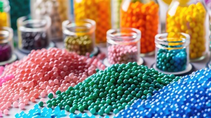 Fototapeta premium Vibrant Colorful Beads Assortment on Display