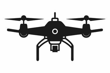 Drone silhouette vector, drone camera icon silhouette vector illustration