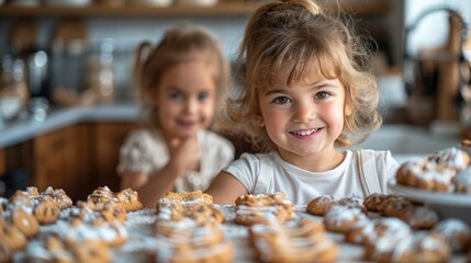 Children smiling over homemade cookies