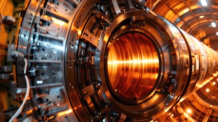 High-Tech Particle Accelerator Interior View