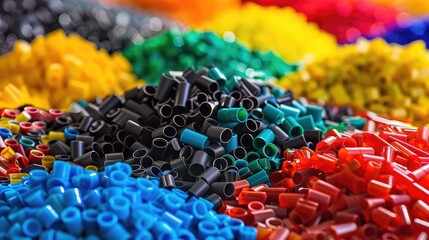 Obraz premium Vibrant Multicolored Plastic Beads