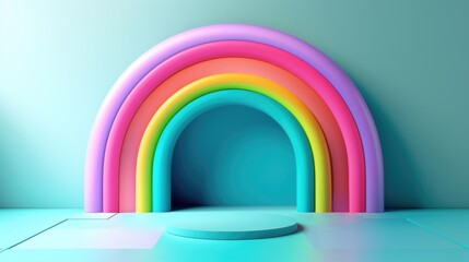 Blue Floor Rainbow Arch Room