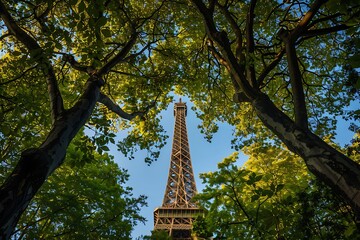La Tour d-Eiffel on the bank of Seine in Paris, France