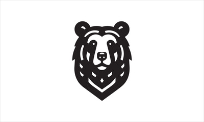 Bear Icon Vector illustration White Background-Bear Icon Vector Files for Cutting, Handmade calligraphy vector illustration, Black and white graphic illustration isolated on white background Hand writ