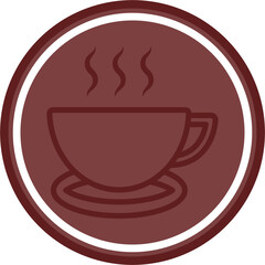 Tea Vector Line Double Circle Maroon