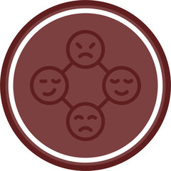 Emotion Vector Line Double Circle Maroon