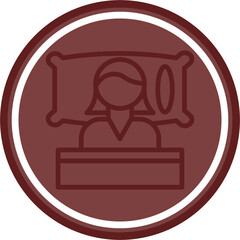 Sleeping Vector Line Double Circle Maroon