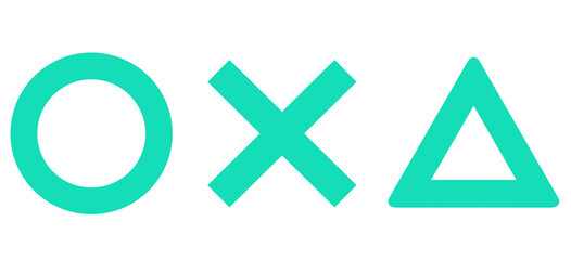 シンプルな緑色のまる・ばつ・三角マーク	