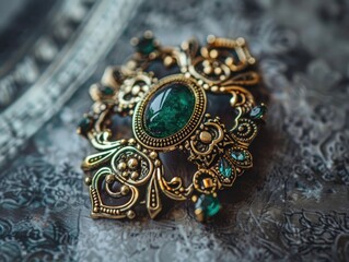 Brooch on a table