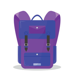 School backpack. Back to school. Vector illustration in a flat style.