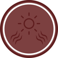 Heat Wave Vector Line Double Circle Maroon