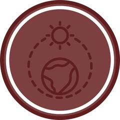 Ozone Hole Vector Line Double Circle Maroon