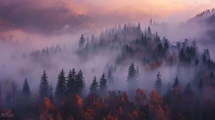 Misty Forest Sunrise