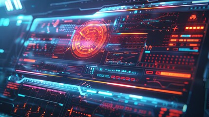 Obraz premium Futuristic Digital Control Panel Interface