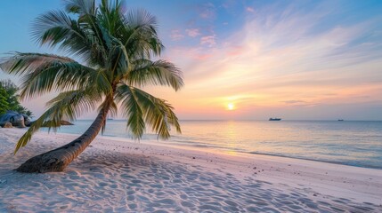 Fototapeta premium Tropical Sunset on a Pristine Beach