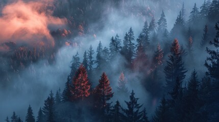 Misty Forest at Dawn