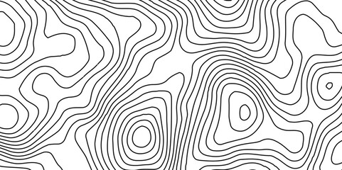 Lines Topographic contour lines map seamless pattern.The black on white contours topography stylized height of the lines map.Background of the topography map. Abstract pattern with lines.