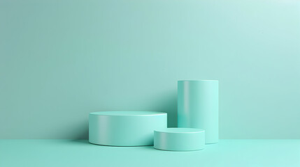 3d green podium for product presentation background,generative ai