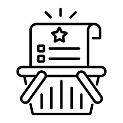 A linear style icon of shopping list