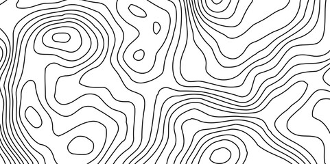 Lines Topographic contour lines map seamless pattern.The black on white contours topography stylized height of the lines map.Background of the topography map. Abstract pattern with lines.