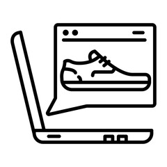 Buying shoes icon in outline style
