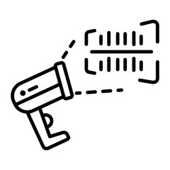 A price scanner icon in linear style