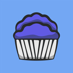  Cupcake Vector illustration in simple flat style 