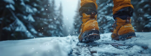A serene winter mountain landscape featuring snow-covered peaks, trees, and a clear sky, perfect for skiing and enjoying the beauty of nature.