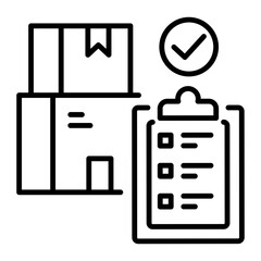 A line style icon of order checking list