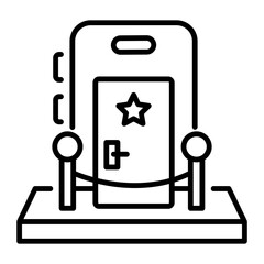 Vip access icon in outline style