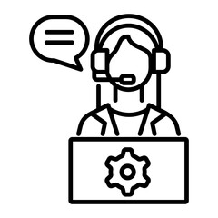 A line style icon of customer support