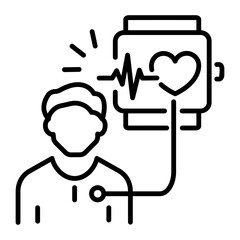 A linear icon of health tracker watch 