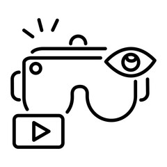 A line style icon of vr headset