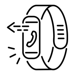 A line style icon of smartwatch call 