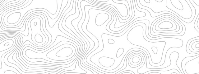 Topographic map background geographic line map with seamless ornament design. The black on white contours topography stylized height of the lines map.