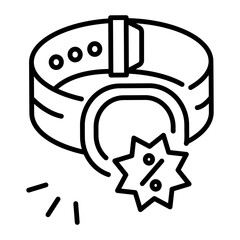Smartwatch sale icon in linear style 
