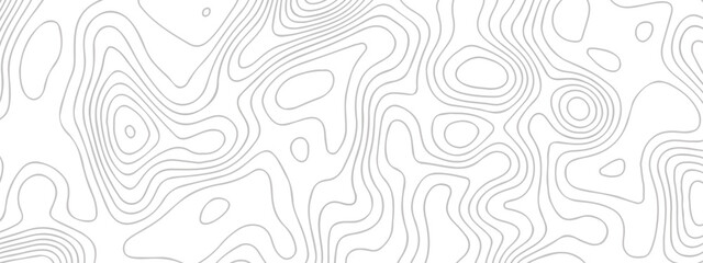 Topographic map background geographic line map with seamless ornament design. The black on white contours topography stylized height of the lines map.