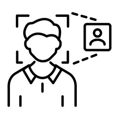 Face scan icon in linear style