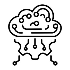 A cloud computing icon in linear style 