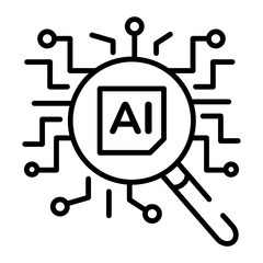 An ai search icon designed in linear style 