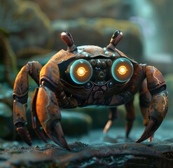 Cybernetic Crab in a Digital Jungle