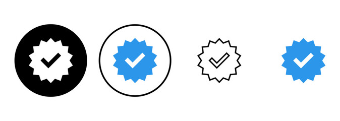 verified icon set. verification check mark. approved icon